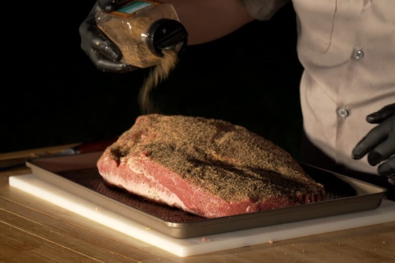 Cooking Brisket on a Pellet Grill spicing