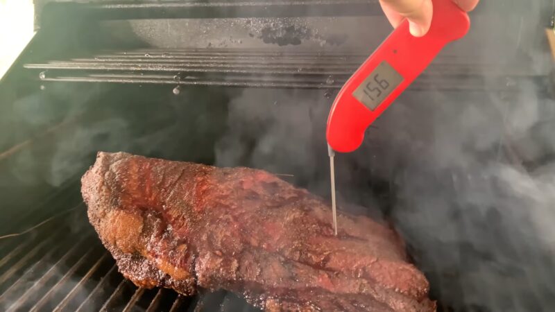 Cooking Brisket on a Pellet Grill termometer