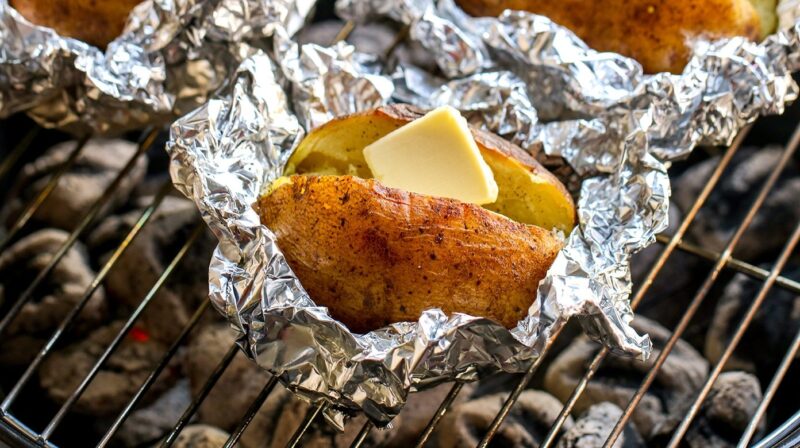 Grilled Baked Potatoes in Foil
