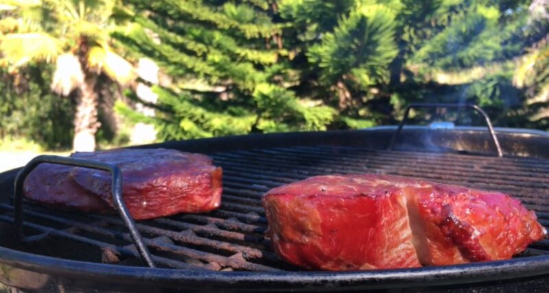 Grilled Chuck Eye Steak cooking