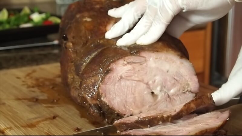 Rotisserie Pork Loin serving