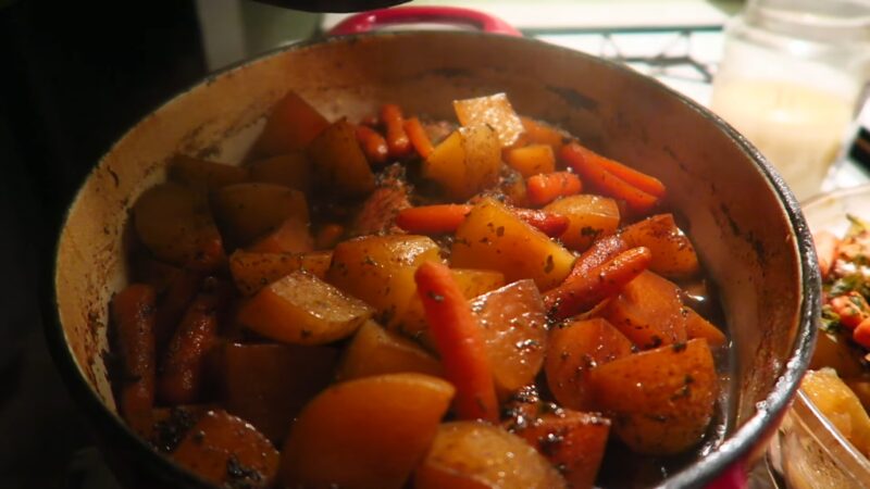 Rotisserie Pork Loin vegetables