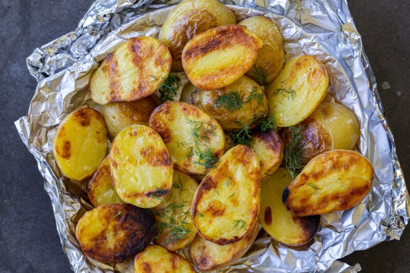 Grilled Baked Potatoes