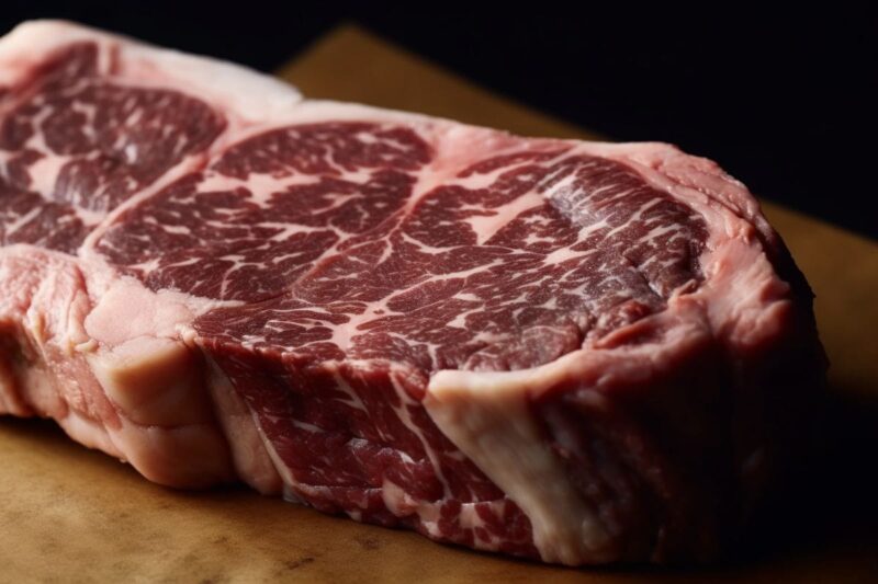 How can color changes indicate if a steak is fresh or spoiled