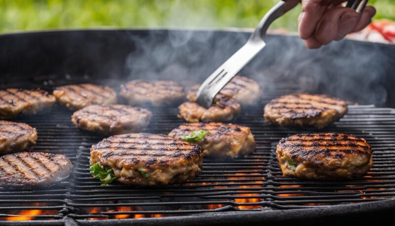 Prepping grill for frozen burgers