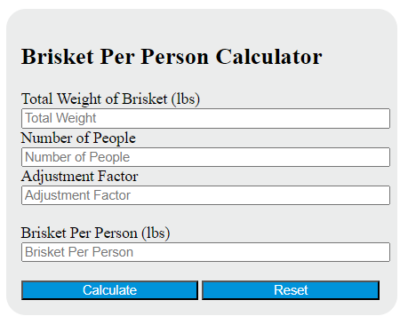 Step-by-Step Guide to Using the Brisket Portion Calculator