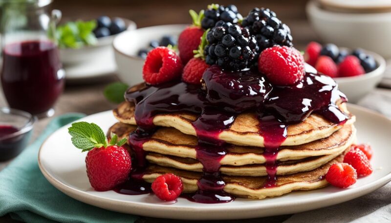 oat pancakes with berry compote